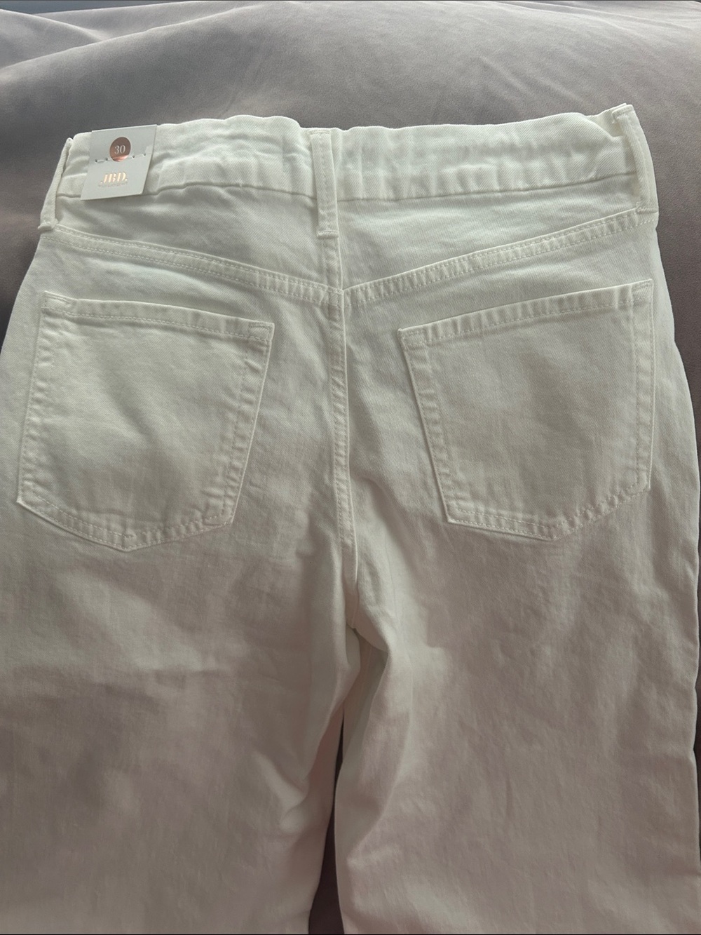 Just Black Wide Leg Flare Jeans in White - Picture 3 of 7